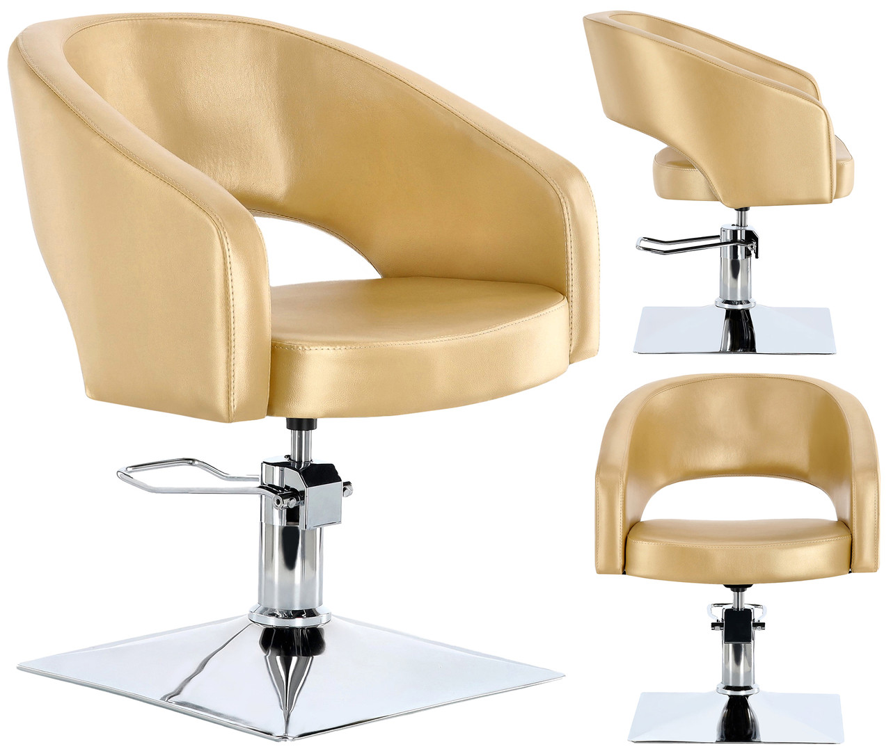 Перукарське крісло Greta Z-FJ-83017-GOLD-CHAIR-LESS гідравлічне поворотне