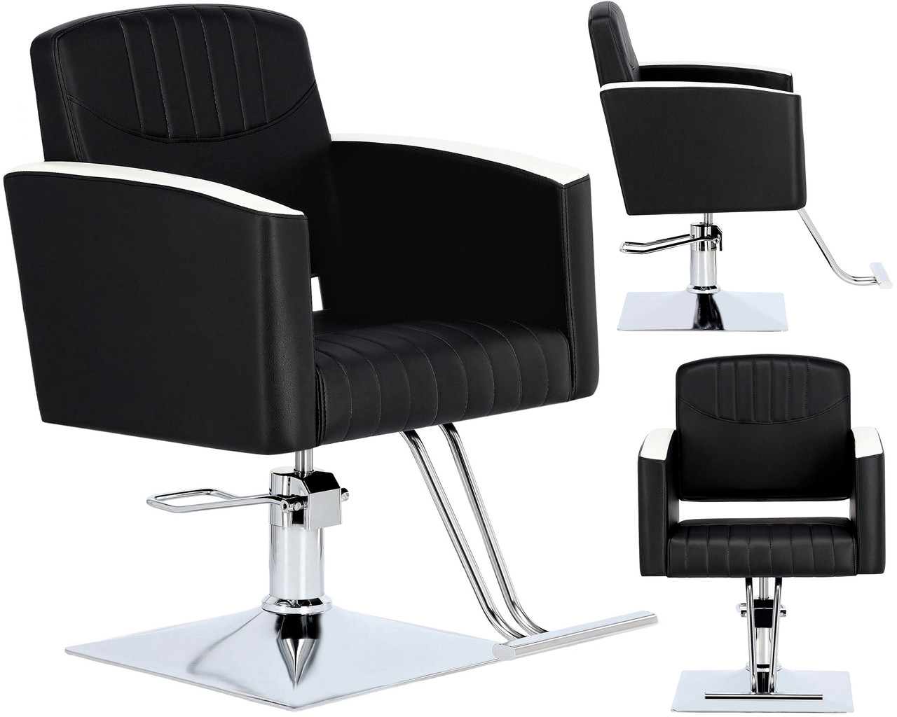 Перукарське крісло Cruz FJ-83032-BLACK-FOTEL гідравлічне поворотне підставка для ніг