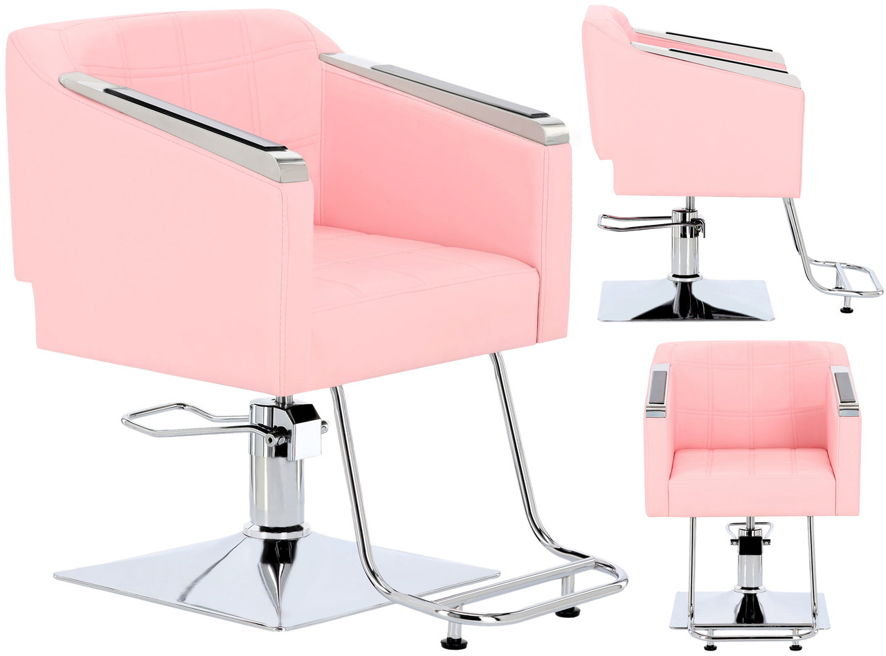 Крісло перукарське Pikos LF-6124-PINK-FOTEL гідравлічний поворотний з підніжкою