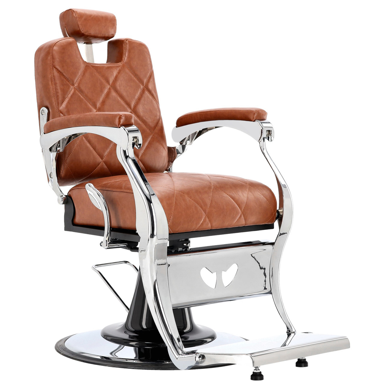 Крісло перукарське гідравлічне Dion Barberking A-040-SILVER-BROWN