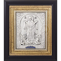 Икона "Покров Пресвятой Богородицы" из серебра