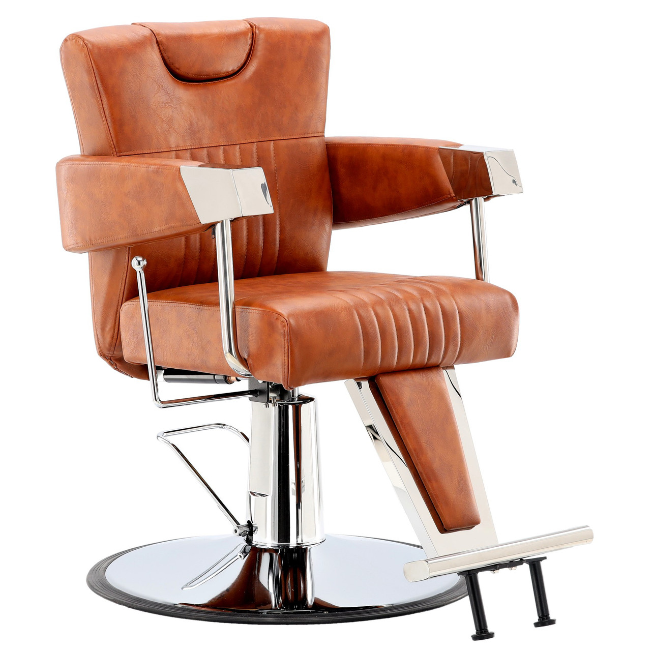 Крісло перукарське гідравлічне перукарні Tyrs Barberking 008-05-SILVER-BROWN