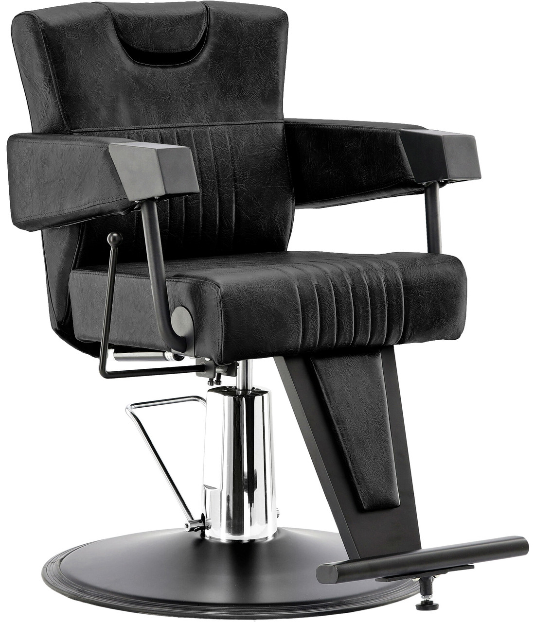 Крісло перукарське гідравлічне 008-05-BLACK-BLACK Tyrs Barberking