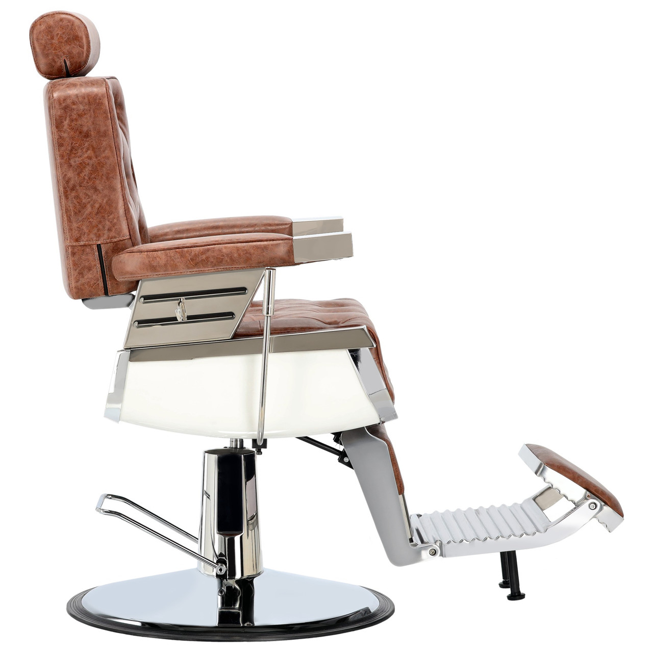 Перукарське крісло гідравлічне 8812-BROWN-BUTTON Santino Barberking