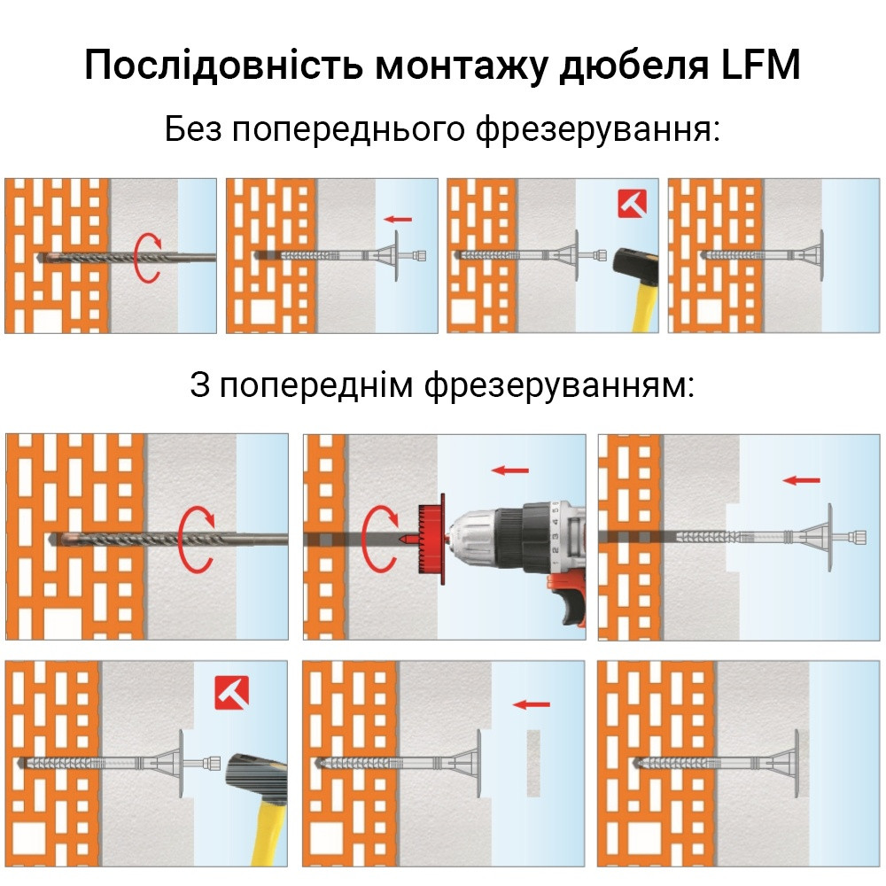 Дюбель для термоізоляції Wkret-met LFM 10х140 мм з металевим стрижнем (100 шт) - фото 3 - id-p2104791880