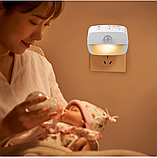 Світлодіодний нічник із датчиком руху та 3 режимами світла, світильник у розетку з автовимкненням, фото 7