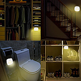 Світлодіодний нічник із датчиком руху та 3 режимами світла, світильник у розетку з автовимкненням, фото 4