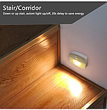 Світлодіодний нічник із датчиком руху та 3 режимами світла, світильник у розетку з автовимкненням, фото 8