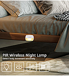 Світлодіодний нічник із датчиком руху та 3 режимами світла, світильник у розетку з автовимкненням, фото 10