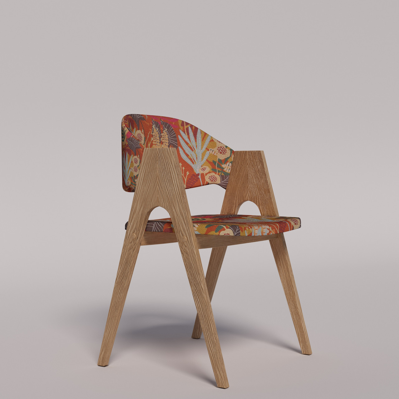 Мягкий стул "Джим" из дерева и ексклюзивной ткани Мягкий стул "Джим" из дерева и ексклюзивной ткани