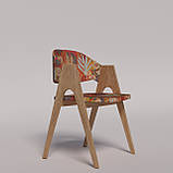 М'який стілець "Джим" із дерева та ексклюзивної тканини, фото 2