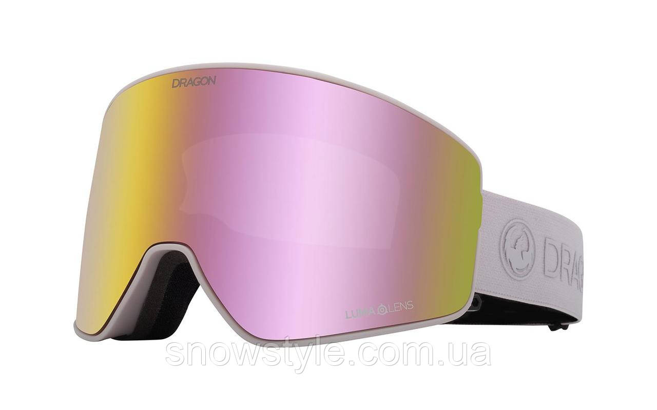 Гірськолижна маска Dragon Alliance PXV2 Cool Grey 2 лінзи Lumalens Pink Ionized / Lumalens Dark Smoke, фото 1