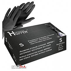 Рукавички нітрилові Hoffen (розмір S, чорні) 50 пар/уп