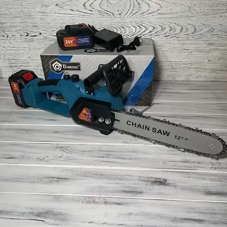 Електропила акумуляторна CHAIN SAW 10 дюймів з акумулятором 24V YU227, фото 3