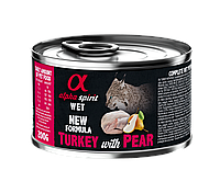 Влажный корм Alpha Spirit Turkey with Pear с индейкой и свежей грушей для взрослых котов 200 г (as969206)