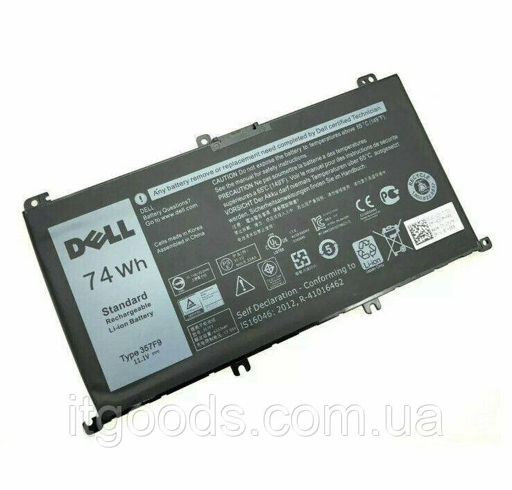 Акумулятор / АКБ / Батарея Оригінал Dell 357F9 0GFJ6 357F9 71JF4 Inspiron 15 5576 7559 7567 7557 17-7759 74Wh, фото 1