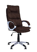 Компьютерное офисное кресло для руководителя Яппи Yappi Tilt PL-35 ткань PL-06 темно-коричневый Новый Стиль