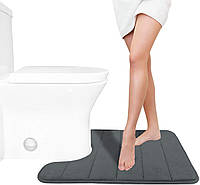 Сучасний килимок для ванної та туалету з ефектом пам'яті - U-подібний контурний килимок 50 х 50 см Графіт