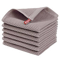 Набір кухонних рушників зі 100% бавовни - Вафельні серветки для кухні 34*34 см 6 шт Кава