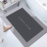 Инновационный Супервпитывающий Диатомитовый Коврик для ванной 50х80 см Серый