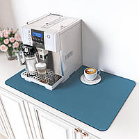 Антиковзаючий кухонний килимок - Абсорбуючий килимок для сушіння посуду - Килимок під кавоварку 30х45 см Синій