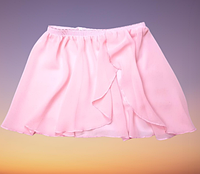 Розовая юбка хитон для танцев на широкой резинке. Полухитон. мульти-шифон. Размер М-Л.