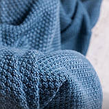 Плед вʼязаний VividZone СКАЙЛ 150*180 бірюза, фото 3