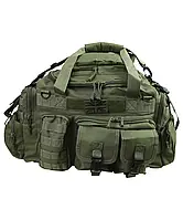 Военная оливковая сумка Комбат 50 л с Molle креплением и ID панелью на липучке 43x30x27 см vsk