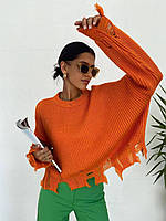 Стильный женский свитер рванка в универсальном размере