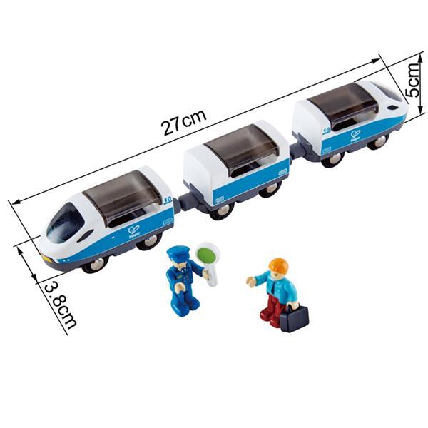 Набір для іграшкової залізниці Hape Потяг Інтерситі з вагонами (E3728)