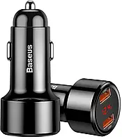 Автомобільний Зарядний Пристрій 2USB Baseus Display 6A Black (CCMLC20A-01)