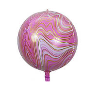 Фольгована кулька "4D Сфера" рожева агат 22"(55см) 1 шт.
