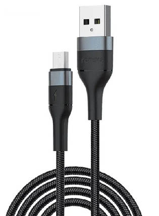 Кабель Foneng X51 1M Spiral Braided USB-microUSB 3A 1m Black (X51-CA-MU), фото 1