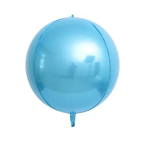 Фольгована кулька "4D сфера" блакитна 22"(55см) 1шт.