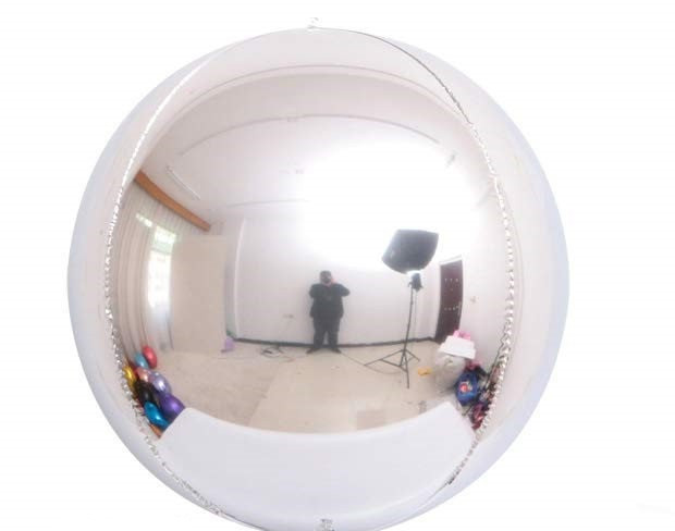 Фольгована кулька "4D сфера" срібна22"(55см) 1шт.
