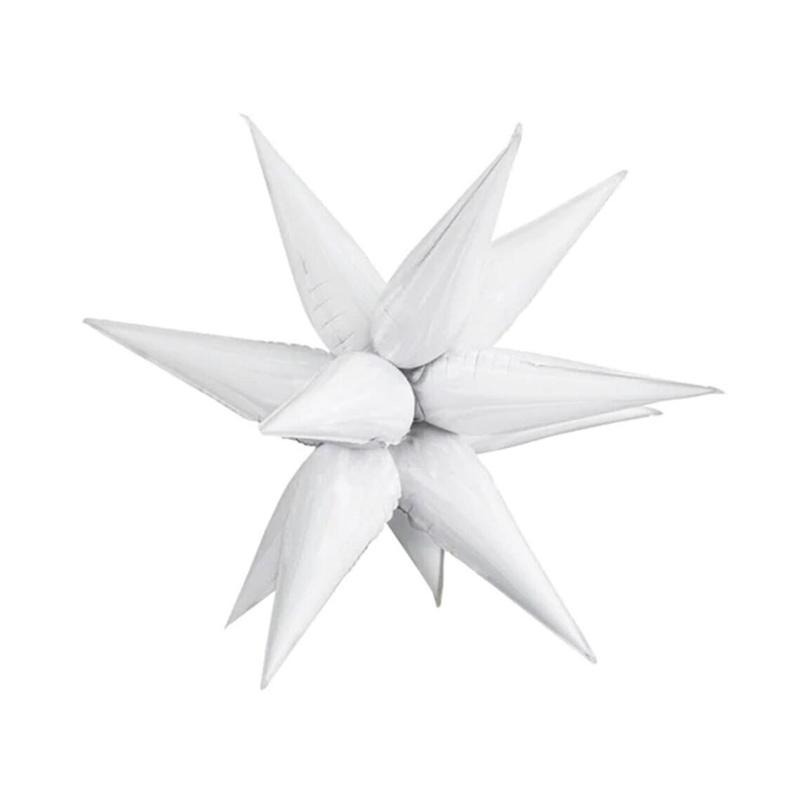 Фольгована кулька "3D зірка"  біла (65х65см) 1шт.