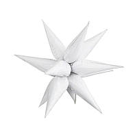 Фольгована кулька "3D зірка"  біла (65х65см) 1шт.