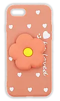 Чохол силіконовий Be Loved + PopSocket для iPhone SE2 / 8 / 7 Pink