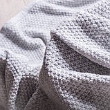 Плед вʼязаний VividZone СКАЙЛ 150*180 світло сірий, фото 2