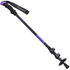 Палиця трекінгова для скандинавської ходьби Zelart Exponent 8009 довжина 68-140 см Black-Purple