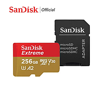 Карта SanDisk Extreme Micro SD 256 ГБ флэш-карта памяти SD U3 4K V30 Microsd TF карты