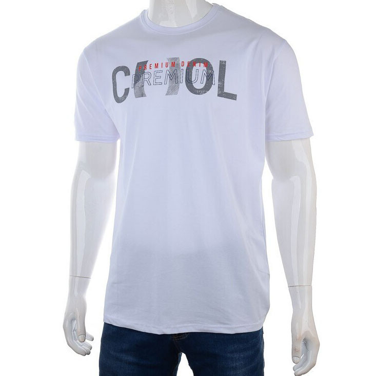 Біла чоловіча футболка "CooL" Розміри: 46,48,50,52 (18055)