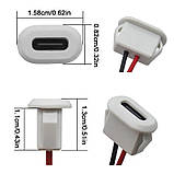 Роз'єм Type-C (білий) для вирізки в корпус 2-х провідний, фото 2