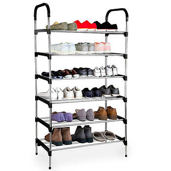 Полиця для взуття на 6 ярусів (105х54х25см) New shoe rack / Підставка для взуття / Стійка для взуття