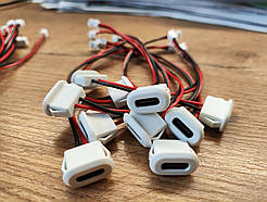 Роз'єм Type-C (білий) для вирізки в корпус 2-х провідний