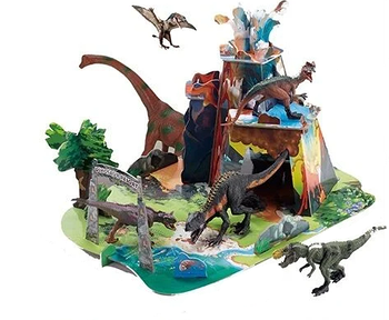 Пазли 3D "Dinosaur Scene Puzzle" (36 елементів, 6 фігурок динозавра, в коробці) 3D 99888-12 E