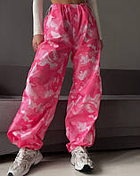 Камуфляжні жіночі штани карго з принтом на затяжках з кишенями з плащової тканини (42-46 універсальний)