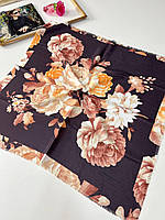 Женский брендовый платок Dolce&Gabbana демисезонный 100*100 см коричневый
