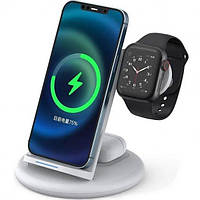 Бездротовий зарядний пристрій WiWU Power Air 3-in-1 Wireless Charger White (PA3IN1)