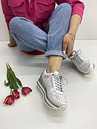 Кросівки жіночі Mamma Mia D20YA-235 шкіряні білі з яскравими вставками 36, фото 3